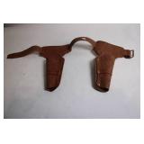 Leather Dual Western Holster Gun Belt