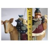 Folk Art Santa Claus Riding a Mule Figurine