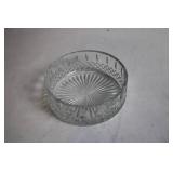 Vintage Crystal Glass Bowl with Diamond Pattern Design