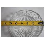 Vintage Crystal Glass Bowl with Diamond Pattern Design