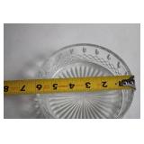 Vintage Crystal Glass Bowl with Diamond Pattern Design