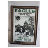 Framed Eagles Hotel California 1977 World Tour Poster