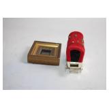 Vintage Western Stagecoach Tape Dispenser with Wooden Base