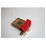 Vintage Western Stagecoach Tape Dispenser with Wooden Base