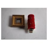 Vintage Western Stagecoach Tape Dispenser with Wooden Base