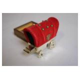 Vintage Western Stagecoach Tape Dispenser with Wooden Base