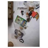 Vintage Wooden Jewelry Box with Miscellaneous Costume Jewelry Set