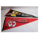 Vintage NASL Minnesota Strikers and Earthquakes Pennants