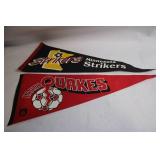 Vintage NASL Minnesota Strikers and Earthquakes Pennants