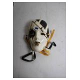 Vintage Ceramic Plate, Porcelain Vase, and Decorative Mask Set