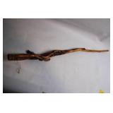 Handcrafted Walking Stick with Feather Detail