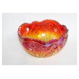 Set of 2 Vintage Decorative Glass Bowls - Carnival Glass and Clear Crystal