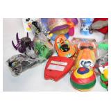 Assorted Lot of Vintage Toys and Trinkets including Cars and Figures