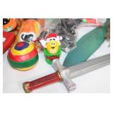Assorted Lot of Vintage Toys and Trinkets including Cars and Figures