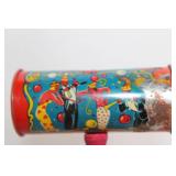 Vintage Tin Noisemaker with Colorful Clown Design