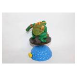 1990s Teenage Mutant Ninja Turtles Michelangelo Figure on Interactive Base
