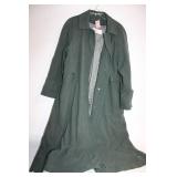 Jones New York Green Trench Coat with Checkered Lining