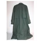 Jones New York Green Trench Coat with Checkered Lining