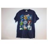 DC Comics Navy T-Shirt with Superhero Design, Size L