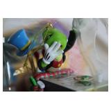Set of Christmas Themed Items Including Holiday Decorations and Collectible Figurines