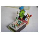 Set of Christmas Themed Items Including Holiday Decorations and Collectible Figurines