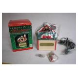 Set of Christmas Themed Items Including Holiday Decorations and Collectible Figurines