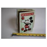 Vintage Mickey Mouse Tin Bank with Castle Design