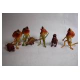 Set of 11 Vintage Plastic Dinosaur Figures with Vibrant Colors