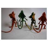 Set of 11 Vintage Plastic Dinosaur Figures with Vibrant Colors