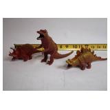 Set of 11 Vintage Plastic Dinosaur Figures with Vibrant Colors