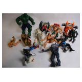 Collection of Action Figures Including Hulk and Tarzan