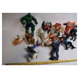 Collection of Action Figures Including Hulk and Tarzan