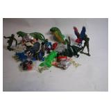 Collection of Vintage Action Figures and Dinosaur Toys