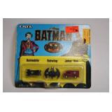 1989 ERTL Batman Micro Set with Batmobile, Batwing, and Joker Van