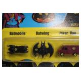 1989 ERTL Batman Micro Set with Batmobile, Batwing, and Joker Van