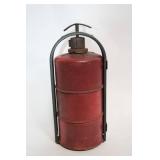 Antique Bolser Fire Extinguisher Set with Metal Holder