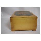 Vintage Hand-Painted Jewelry Box with Floral Design and White Handbag
