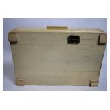 Vintage Hand-Painted Jewelry Box with Floral Design and White Handbag