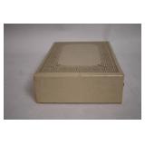 Vintage Hand-Painted Jewelry Box with Floral Design and White Handbag