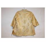 Vintage Dynasty Brocade Mandarin Jacket - Gold, Size M