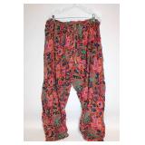 Colorful Abstract Print Pants with Drawstring