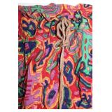 Colorful Abstract Print Pants with Drawstring