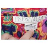 Colorful Abstract Print Pants with Drawstring