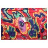 Colorful Abstract Print Pants with Drawstring