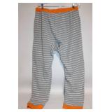 XL Gray Striped Pajama Pants with Skeleton Design