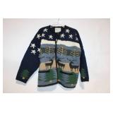 Hand-Knit Wool Sweater with Nature Scene - Made in Bolivia
