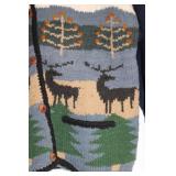 Hand-Knit Wool Sweater with Nature Scene - Made in Bolivia