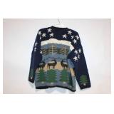 Hand-Knit Wool Sweater with Nature Scene - Made in Bolivia