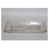 Set of Decorative Glassware: Gold Swan Dish, Cobalt Cube, and Tray