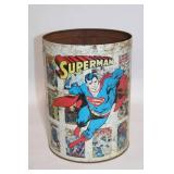 Vintage Superman Comic-Themed Wastebasket